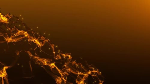 Abstract Glowing Fluid Wave with Particles Background