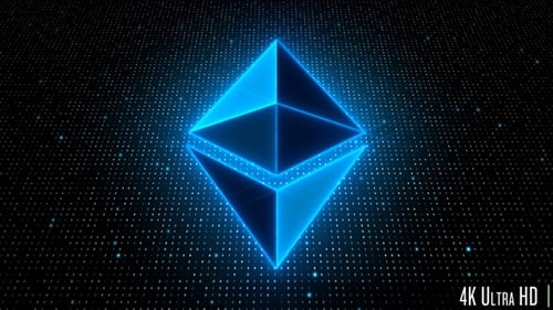 Fundo de dados digitais de criptomoeda Ethereum brilhante 4K