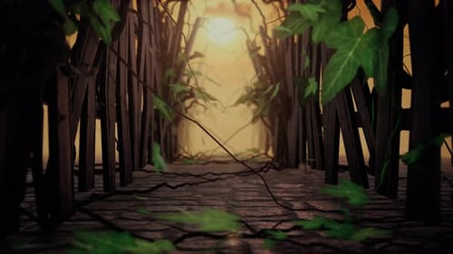 Ivy Fence In The Garden Background