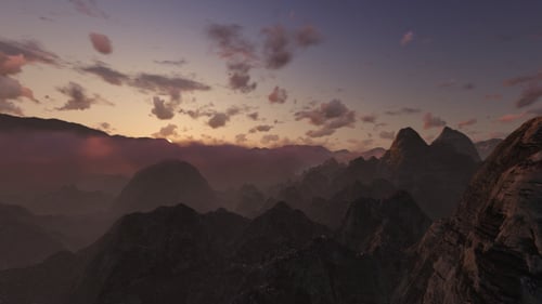 Cinematic Sunset Time-Lapse Over Misty Mountain Landscape