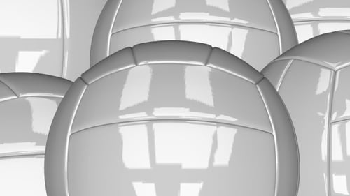 Two Rotating White Volleyballs with Alpha Channel Background