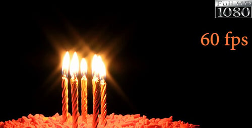 Gold Candles on Cake