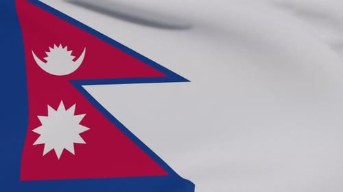 Waving National Flag of Nepal Animation