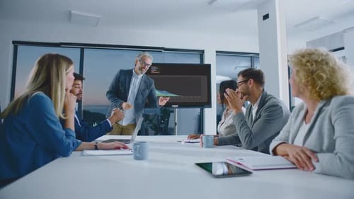 People discussing at meeting