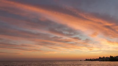 Epic Sky, Red Sunset, Summer, River, Timelapse