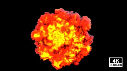 Realistic Fiery Explosion Burst Full Screen Transition