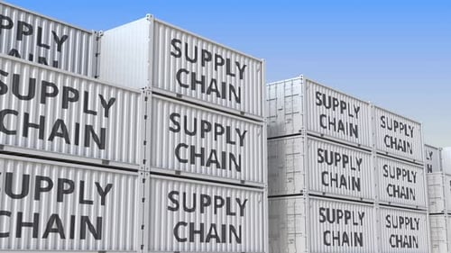 Behälter mit SUPPLY CHAIN-Text