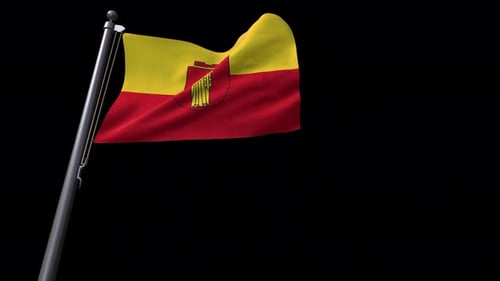 Realistic 3D Waving Flag with Religious Emblem Loop