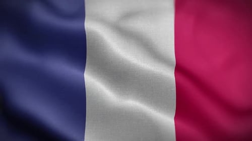Realistic French Flag Waving Loopable Motion Background
