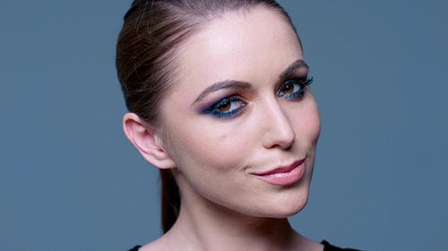 Close Up of Woman Wearing Dramatic Makeup