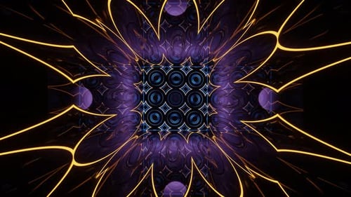 VJ Loop Kaleidoskop, abstrakter Spiegeltunnel, lila