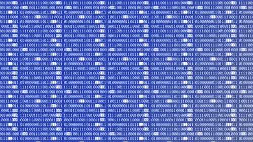 Animated Binary Code Digital Data Stream