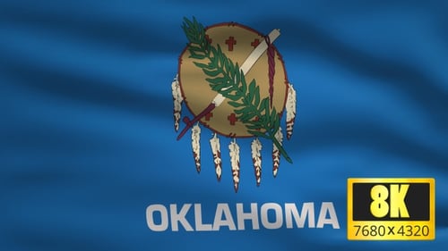 Realistic Oklahoma State Flag Waving Animation