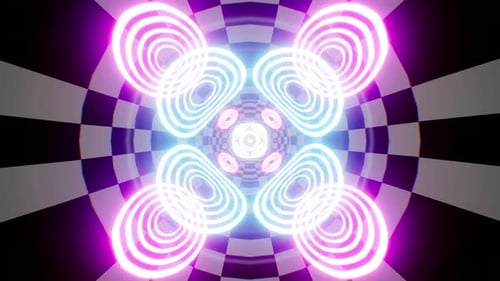 4K Checkerboard Vj Tunnel Loop 04