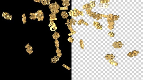 Flying Currency Dollar Symbols V4