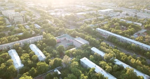 Bright Sun Illuminates the Green City of Almaty