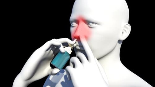 Homme Utilisant Un Spray Nasal Décongestif