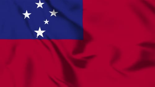 Waving Samoa Flag Seamless Animation Background