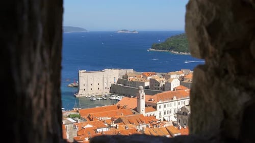 Dubrovnik Old City View, Tourist Travel Destination, Mediterranean Sea, Croatia