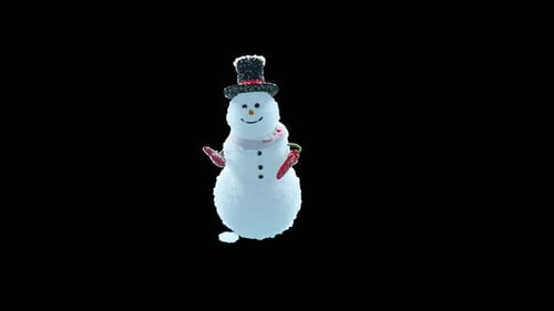 Smiling Snowman Character Animation for Winter Holidays