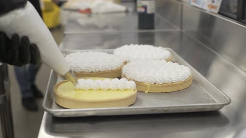 Adding Marshmallow Frosting on Pies