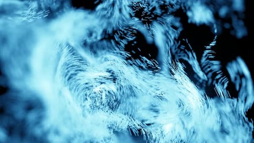 Fluid Motion of Blue Glowing Particles Background