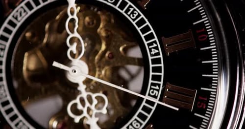 Pocket Watch with Visible Gears