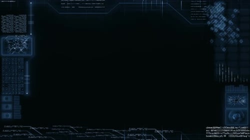 Intelligence blue mornitor screen of spaceship driving