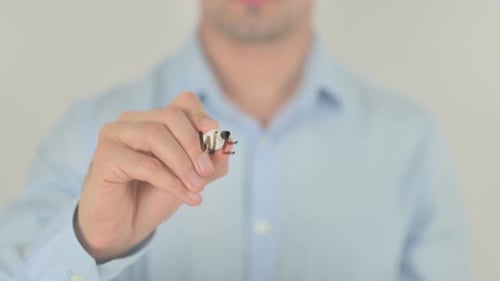 Website Design, Writing on Transparent Screen