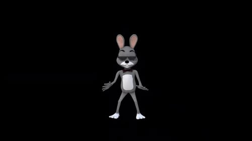 Danse De Lapin Gris Dessin Animé 9