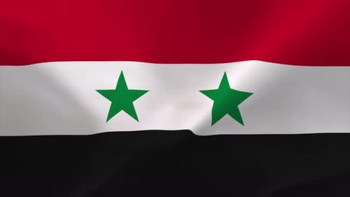 Realistic Syria National Flag Waving Background Animation