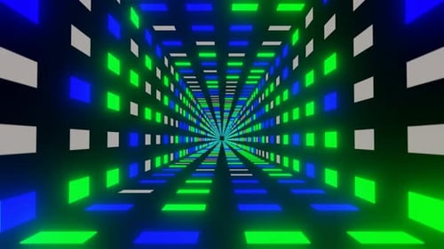 Through the Tunnel with blinking lights 4K