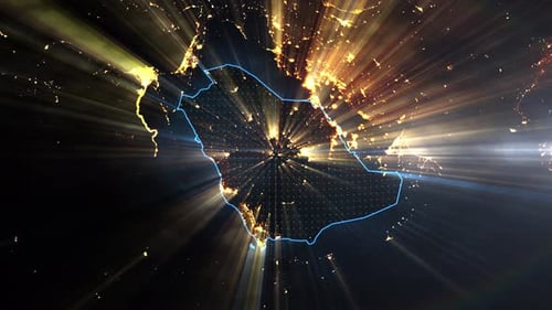 Realistic Earth Night Shining Country Saudi Arabia