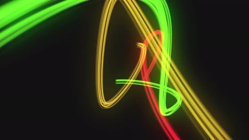 Abstract Neon Glowing Lines Swirl Background Animation