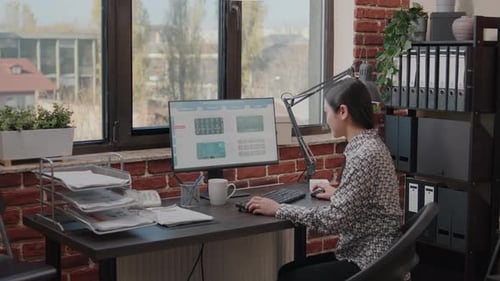 Close Up of Employee Analyzing Stock Market Exchange