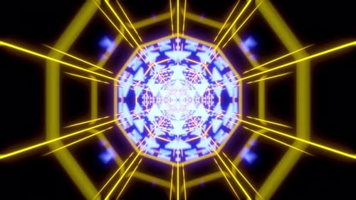 Vuelo en un túnel abstracto de ciencia ficción