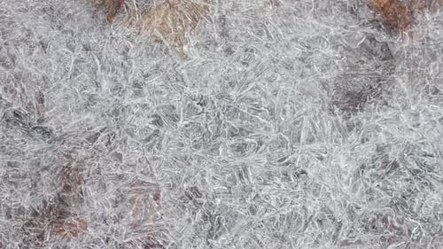 Cracked Ice Surface Texture Closeup Top View Natural Background