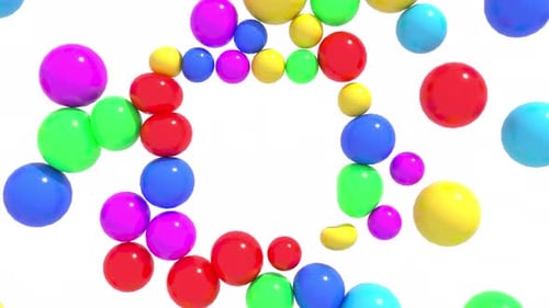 Trendy Soft Plastic Spheres Abstract White Futuristic Background Digital Art with Alpha Channel