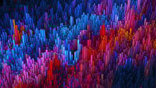 Abstract Colorful Digital Data Landscape Dynamic 3D Animation