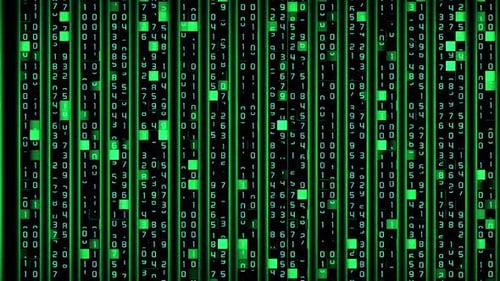 Green Digital Code Rain Seamless Loop Background