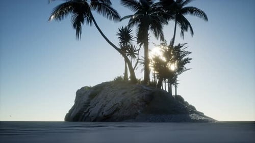Tropical Island of Maldives in Ocean