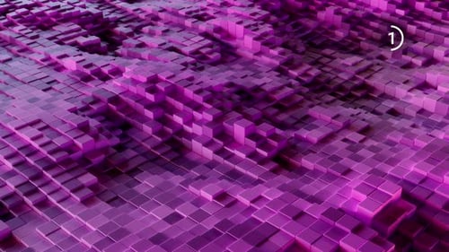 Abstract Purple Geometric Cubes Waving Animation Background
