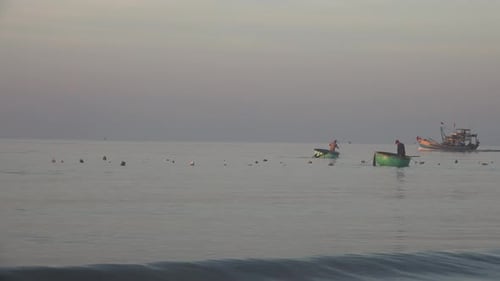 Fischer und der frühe Morgen in Vietnam