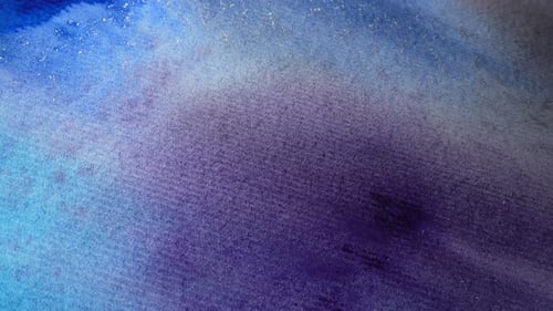 Abstract Blue and Purple Watercolor Painting Close Up