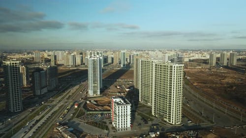 Modern Cityscape with Contemporary Architecture Aerial View