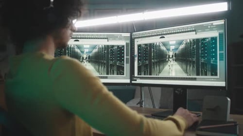 Homem renderizando animação 3D no computador