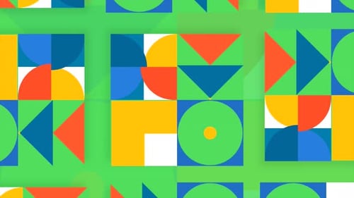 Abstract Bright Geometric Shapes for Children Seamless Loop