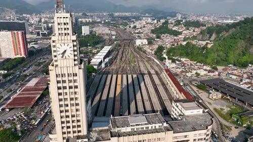 Estação Central de Trem no centro do Rio de Janeiro, Brasil.