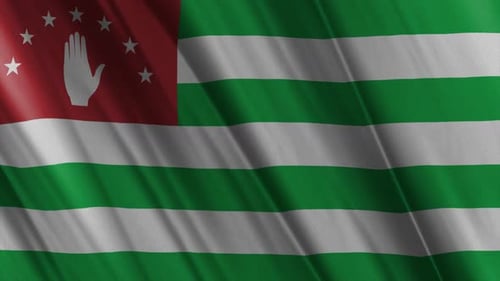 Abkhazia Flag Realistic Fabric Waving Animation