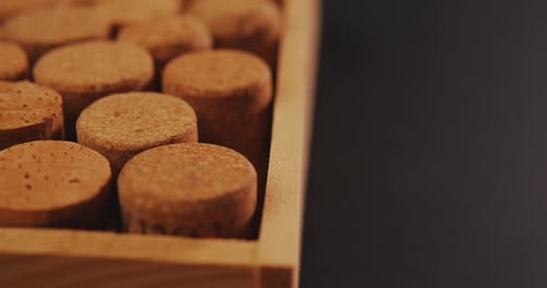 Wine Corks on an Old Vintage Wooden Board